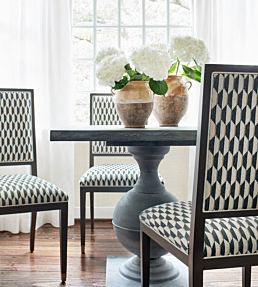 Optica Fabric by Thibaut Charcoal