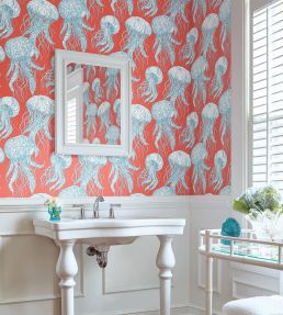 Jelly Fish Bloom Wallpaper by Thibaut Aqua