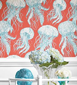 Jelly Fish Bloom Wallpaper by Thibaut Aqua