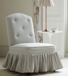 Ticking Stripe 1 Fabric by Ian Mankin Dark Grey