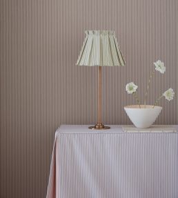 Ticking Stripe 1 Fabric by Ian Mankin Lilac