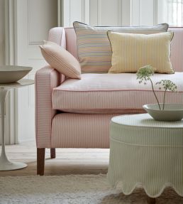 Ticking Stripe 1 Fabric by Ian Mankin Rose