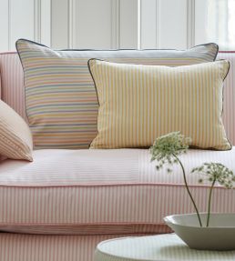 Ticking Stripe 1 Fabric by Ian Mankin Rose