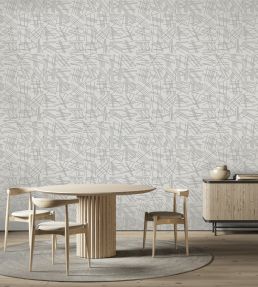 Tilt Grey Flock Wallpaper by Erica Wakerly Grey Flock/Grey