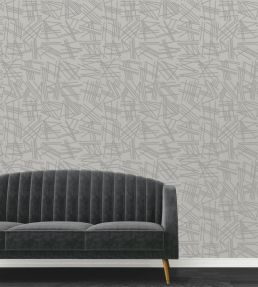 Tilt Grey Flock Wallpaper by Erica Wakerly Grey Flock/Grey