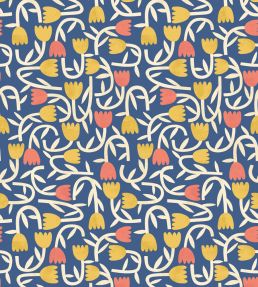 Tiny Tulip Wallpaper by Ohpopsi Indigo Mix