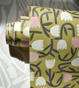 Tiny Tulip Wallpaper by Ohpopsi Indigo Mix
