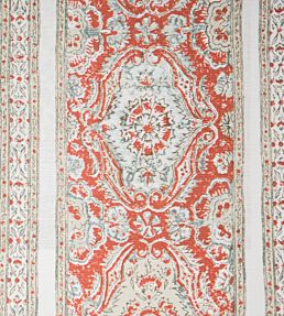 Pedana Stripe Fabric by Titley and Marr Terracotta&Sage