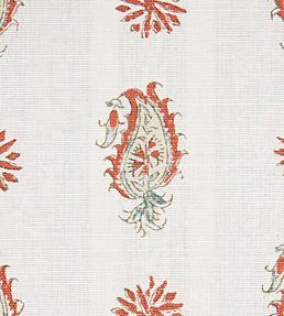 Persian Paisley Fabric by Titley and Marr Terracotta&Sage