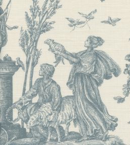 Toile Baptiste Fabric by Lewis & Wood Celeste