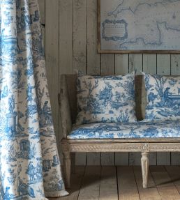 Toile Baptiste Fabric by Lewis & Wood Celeste