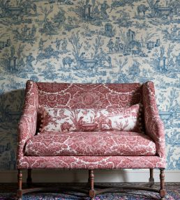 Toile Baptiste Wallpaper by Lewis & Wood Jade