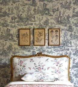 Toile Baptiste Wallpaper by Lewis & Wood Jade