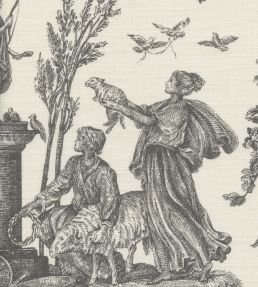 Toile Baptiste Fabric by Lewis & Wood Douce Noir