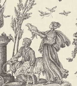 Toile Baptiste Wallpaper by Lewis & Wood Douce Noir