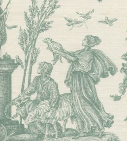 Toile Baptiste Fabric by Lewis & Wood Jade