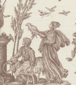 Toile Baptiste Fabric by Lewis & Wood Marron