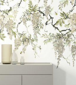 Trailing Wisteria Mural by Ohpopsi Linen & Stone