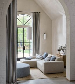 Trelica Fabric by Clarke & Clarke Pebble