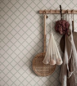 Trellis Wallpaper by Sandberg Forest Green