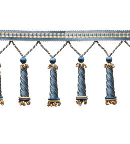 Trianon Carved Beaded Fringe Trimming by Samuel & Sons Lapis