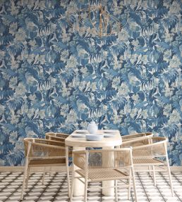 Tropical Floral Wallpaper by GP & J Baker Green