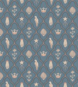 Turtledove Barn Wallpaper by Sandberg Indigo Blue