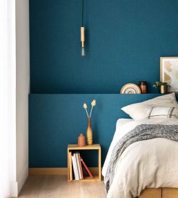 Uni Gaze Wallpaper by Caselio Bleu Indigo