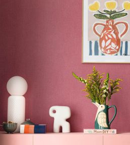 Uni Mat Wallpaper by Caselio Fuchsia Bicolore