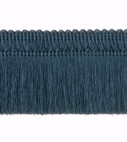 Unicolour Moss Fringe 45mm Trimming by Houles Navy Blue