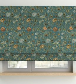 V&A Meadow Fabric by Arley House Teal
