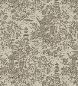 V&A Pagoda Fabric by Arley House Beige