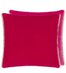 Varese Cushion 43 x 43cm by Designers Guild Scarlet & Bright Fuchsia