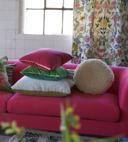 Varese Cushion 43 x 43cm by Designers Guild Scarlet & Bright Fuchsia