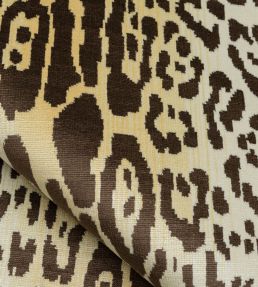 Velours Leopard Fabric by Nobilis Beige