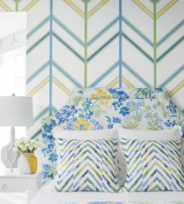 Ventura Wallpaper by Thibaut Pink And Green