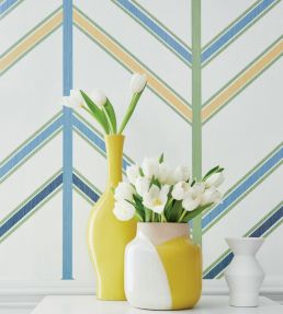 Ventura Wallpaper by Thibaut Pink And Green