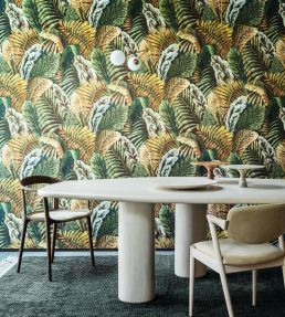 Verdure Wallpaper by Arte Green Gold