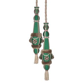Volanges Double Tassels Tieback Trimming by Houles Vert Malachite