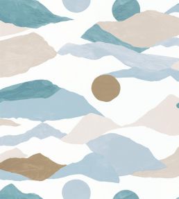 Voyages Wallpaper by Caselio Bleu Beige Dore