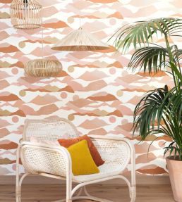 Voyages Wallpaper by Caselio Vert Menthe / Dore
