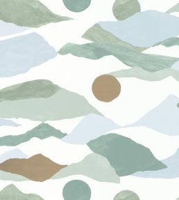 Voyages Wallpaper by Caselio Vert Menthe / Dore