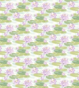 Waterlily Wallpaper by Ohpopsi Powder Blue & Lilac