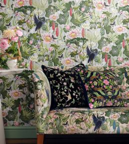 Waterlily Velvet Fabric by Clarke & Clarke Mineral