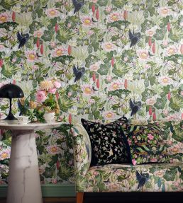 Waterlily Velvet Fabric by Clarke & Clarke Mineral