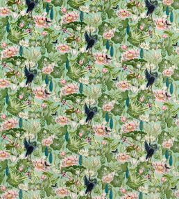 Waterlily Velvet Fabric by Clarke & Clarke Mineral