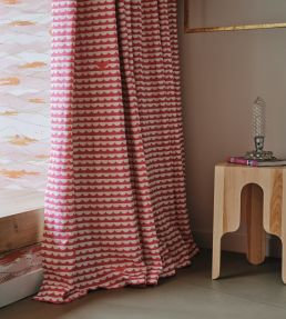 We Sailed Away Fabric by Christopher Farr Cloth Hot Pink