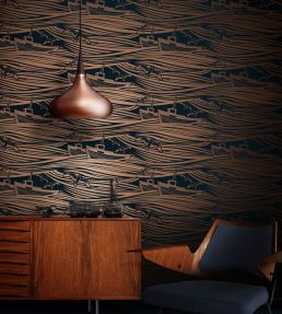 Whitby Wallpaper by Mini Moderns Midnight & Copper