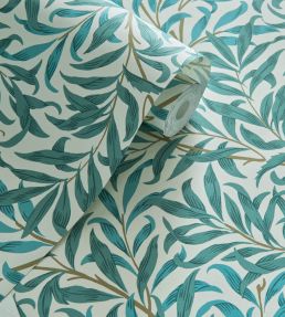 Willow Boughs Wallpaper by Clarke & Clarke Teal