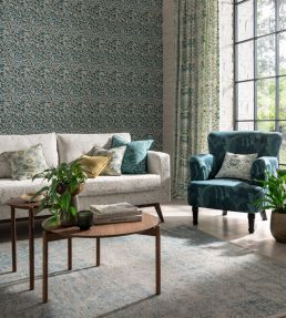 Willow Boughs Jacquard Fabric by Clarke & Clarke Teal